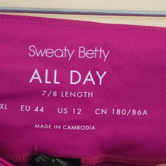 Sweaty Betty All Day Wrap Waist Tank Leggings Set Phlox Pink Size 12/XL - Picture 11 of 12